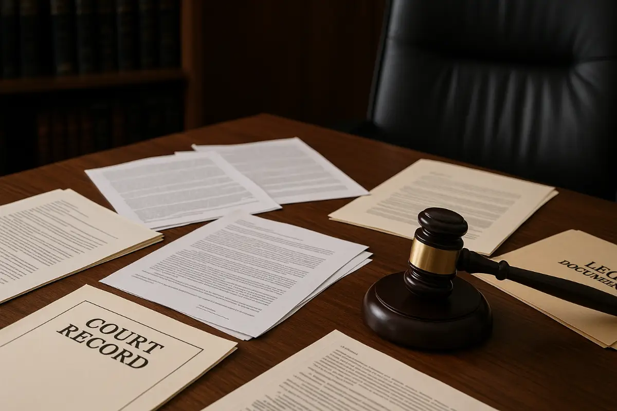 Legal Gavel and Court Records